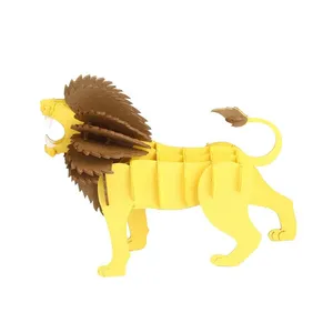 3D Lion Cardboard Puzzle Model DIY Vivid Wildlife Animals Building Craft Kit for Zoo,Museum,Art & Collectible thumbnail-4