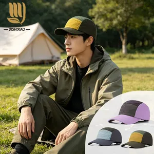Custom Hat 5 Panel Outdoor Functional Cap With Woven Label Waterproof Breathable Design Unisex Camping Hiking Cap Wholesales thumbnail-2