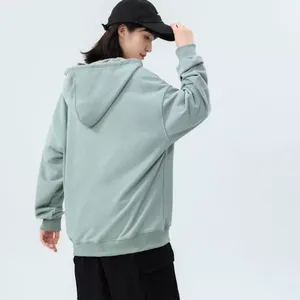 Customized Knitted Hooded Zipper Sweatshirt Women's Loose Off-the-shoulder Cardigan From Trendy Brand for Spring Autumn Winter thumbnail-2