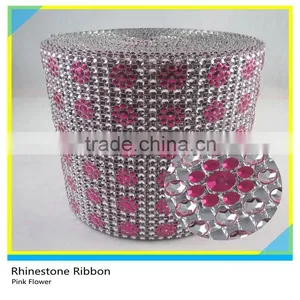 Sew On Rhinestone Trimming Decorative Flower Diamond Mesh 10 Yards 24 Row Rolls thumbnail-4