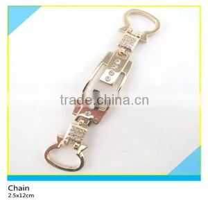 Diamante Belt Chain Size 2.5x12cm Plated Golden Alloy Mix Crystal Chain thumbnail-1