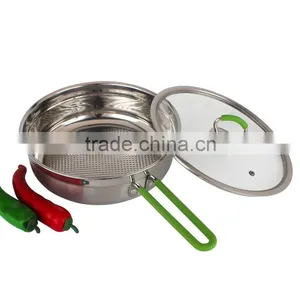 Best Quality 6pcs Stainless Steel Capsulated Induction Color Silicone Handle Cookware Set thumbnail-2