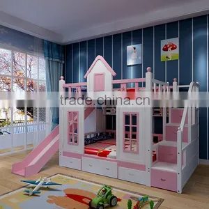 Pupular Princess Bedroom Furniture Castle Bunk Bed for Kids AET-026 thumbnail-1