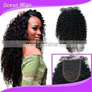 Virgin Indian Kinky Curly Top Closure thumbnail-2
