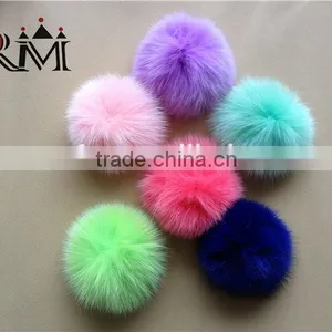 Top Quality Dyed Fox Fur Pom Pom thumbnail-1