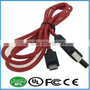 USB2.0 AM-Micro B Cable Braided Wire Sleeving/Sheathing High Speed Android Charging Cable Superspeed Datawire thumbnail-1