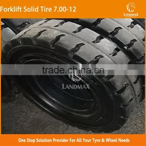 Black High Resilience Click Forklift Tire 700-12 thumbnail-1