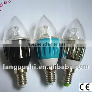 Dimmable Clear Glass LED Candle Bulb E27,85~265V thumbnail-1