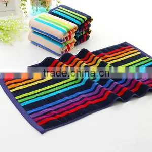 100%cotton Jacquard Color Stripe Softtextile Cut Pile Face Towel thumbnail-3