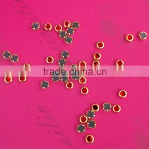 500pcs 3mm Glass Gems Stone Nail Jewelry With Gold Metal Ring thumbnail-4