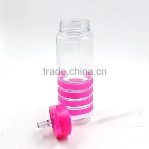 600ML 800ML Custom Brand Plastic Drink Bottle With Straw thumbnail-4