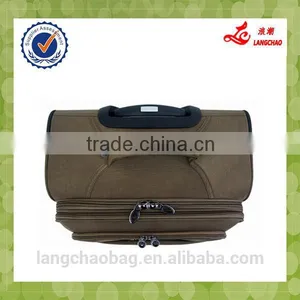 New Design Customized 4 Spinner Wheels Zipper Personalized Soft Polo Trolley Luggage Sets thumbnail-3