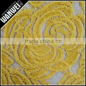 Light Orange Voile Pressure Yarn Discount Promotion Antigue Fabric for Wedding Dress Hollow Worsted Nylon Spandex Cotton Lace thumbnail-2