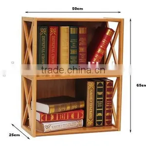 Hot-sale China Manufacture 2 Tier Fashion Book Organizer,antique Style Corner Bookcase thumbnail-1