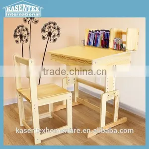Wooden Children Study Desk Adjustable Desk Set thumbnail-2