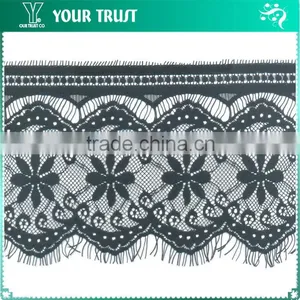 Width 13.3 Centimeter White Chantilly Eyelash Woven Swiss Trim French Lace thumbnail-5