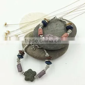 Bob Trading Custom Volcanic Lava Rock Stone Bracelet Wholesale Stainless Steel Jewelry thumbnail-1