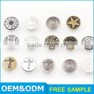 20mm Denim Metal Shank Custom Jeans Engraved Buttons thumbnail-2