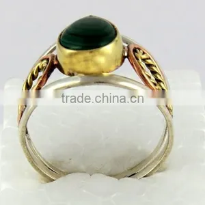 Perfect Malachite ! Bezel Setting 925 Sterling Silver Ring, Silver Jewellery Wholesaler, Silver Jewellery thumbnail-6