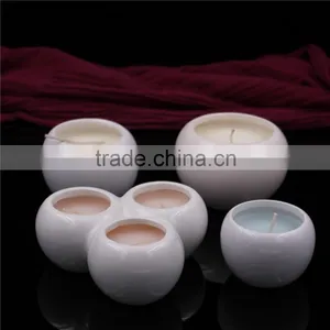 Three Heads Soy Wax Scented Candle in White Pottery Cerammic Jars thumbnail-2