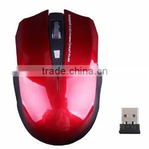 Fashion Red 2.4G Wireless Optical Mouse With 1000DPI thumbnail-1