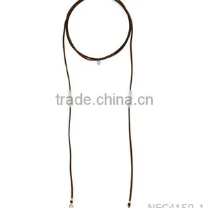 2016 Fashion Retro Long Women Chain Leaf Pendant Black Velvet Choker Necklace Quality Choice thumbnail-4