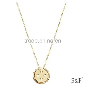 24k Gold Palting Lucky Fastener Pendant Silver Jewelry thumbnail-1