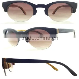 Individualized Eco-friendly Semi- Rimless Wood Sunglasses thumbnail-5