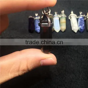Natural Crystal Stone Point Small Pillar Pendant For Necklace thumbnail-6