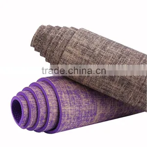 Natural Jute/Eco PVC Premium Yoga Mat With Carry Strap Eco-friendly Dual Sided Non Slip Eercise Yoga Mat Pilate Mat Workout Mat thumbnail-1