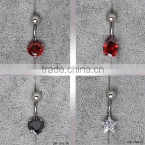 Yiwu Factory Fashion Gold Plated Natural Blue Opal Belly Ring thumbnail-4