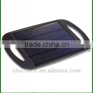 5V 500mA Li-ion Polymer Solar Power Charger w/ Stand - Black thumbnail-1