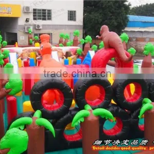 Animal Jungle Inflatable Fun City Obstacle Course for Sale thumbnail-3