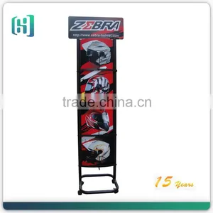 Professional Custom Double Sides Hot Selling Ratail Metal Safety Motorcycle Helmet Display Rack thumbnail-1