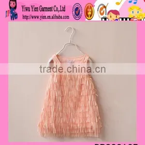 Lovely Tassels Girls Pink Dress Sleeveless Fashion Girls Pink Dress thumbnail-1