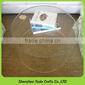 Factory Clear Console Coffee End Tables Transparent Round Acrylic Accent Table thumbnail-1