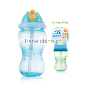 Unique pp Children Water Bottle With Silicone Straw Handle Free Whoselase thumbnail-3