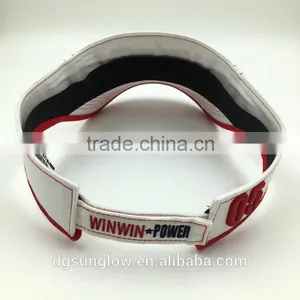 Custom Design 100% Cotton 3D Embroidery White Golf Visor Hats thumbnail-4