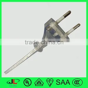 Flat Lamp Cord Plug EU Standard 2 Pin ac Electric Plug for Sale thumbnail-1