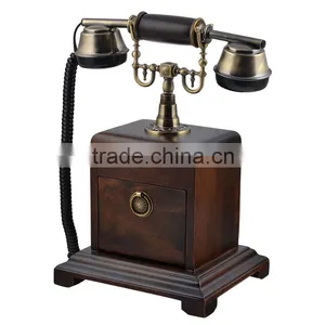 Wooden Decorations Corded Telephone Vintage Home Decor thumbnail-2