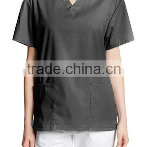 Purple Unisex Medical Scrub Set Workwear V-neck 2 Pocket Top and Pant 2 Piece Set thumbnail-4