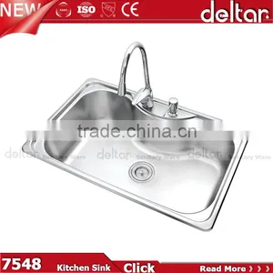 Guangdong Kitchen Bowl Single Kichen Sink Factory 304 Oval Shape Stainless Steel Kitchen Sink thumbnail-1