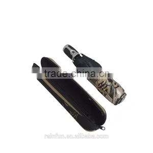 Satin Fabric Full-automatic 3 Fold Umbrella With Case thumbnail-1