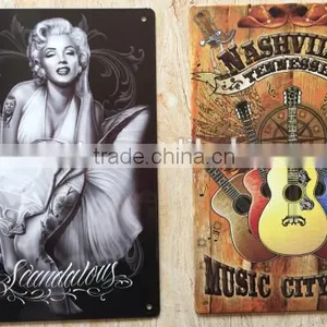 Wholesale Custom Embossed Vintage Metal Tin Sign, Retro Metal Tin Plaque, Home Decoration Tin Plate thumbnail-1