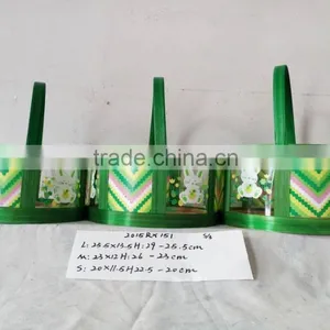 Easter/Spring Bamboo Basket With Animal Logo thumbnail-1