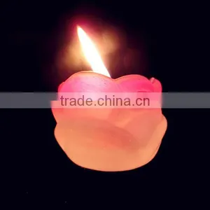 Unique Shaped Pink Colored Flower Shaped Candlestick Glass Container/candle Holder thumbnail-2