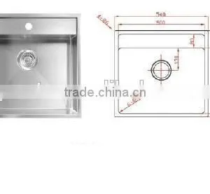 POATS PS-1111 Stainless Steel Sink Overall Size: 540X500X185mm thumbnail-1