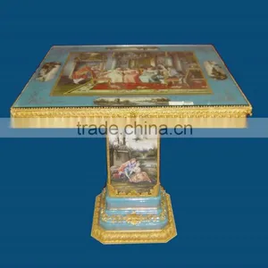 Adorable Cherubs Designed Porcelain Handicraft Small Round Table, Home Decorative Porcelain Art Table thumbnail-6