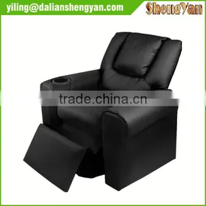 Black Kids Padded PU Leather Recliner Chair thumbnail-2