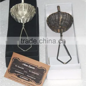 Tea Strainer Brass Antique and Silver Plating Finish thumbnail-1